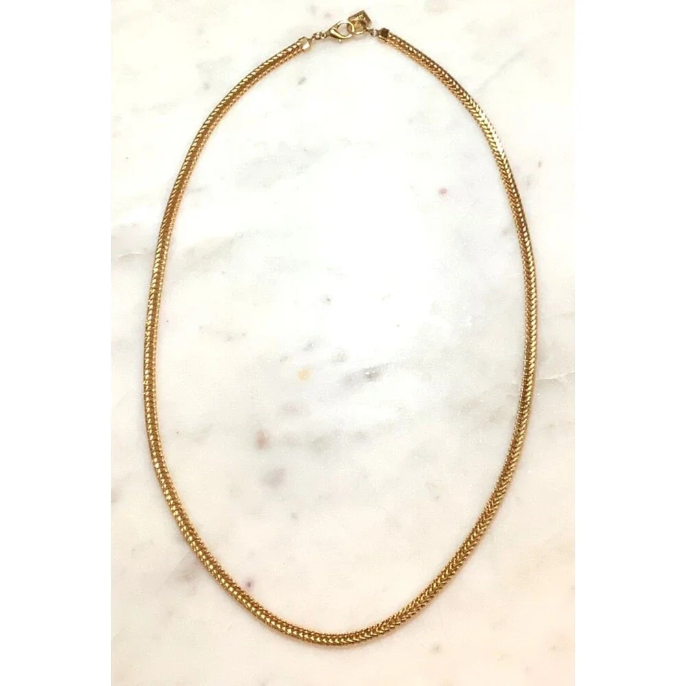 Vintage Anne Klein Necklace Heavy Foxtail Chain Long 24